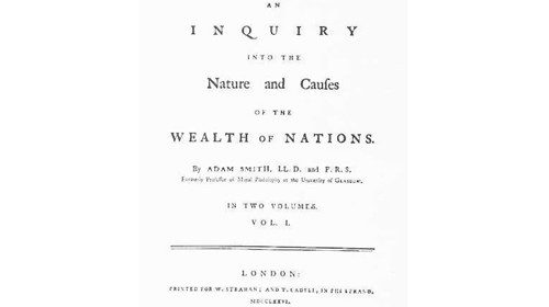 La prima edizione della «Indagine sulla natura e le cause della ricchezza delle nazioni» (1776) La prima edizione della «Indagine sulla natura e le cause della ricchezza delle nazioni» (1776)