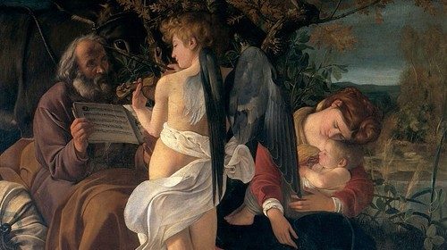 Caravaggio, «Riposo durante la fuga in Egitto» (1597)