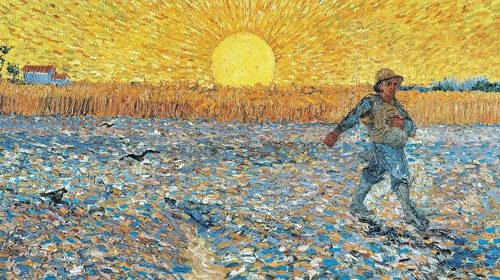Vincent van Gogh, «Seminatore al tramonto» (1888, particolare)