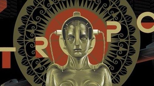 Un particolare della locandina del film «Metropolis» di Fritz Lang Un particolare della locandina del film «Metropolis» di Fritz Lang