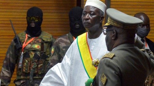 FILE PHOTO: The new interim president of Mali Bah Ndaw is sworn in during the Inauguration ceremony ...