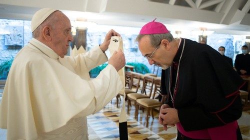 SS. Francesco - Cappella di Santa Marta: Imposizione del Pallio a Sua Beatitudine Pierbattista ...