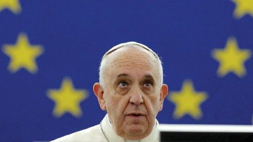 Il Papa durante la visita compiuta il 25 novembre 2014 al Parlamento e u ro p e o a Strasburgo