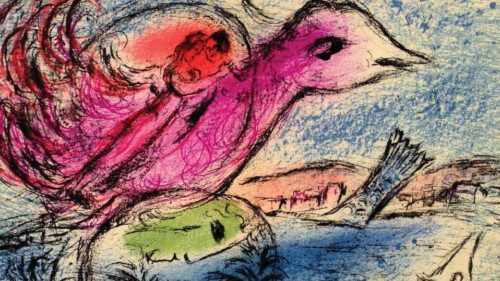Marc Chagall, «Derrière le miroir» (1962 particolare) Marc Chagall, «Derrière le miroir» (1962 particolare)
