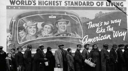 Famous image of African American flood victims lined up to get food and clothing from Red Cross ... Famous image of African American flood victims lined up to get food and clothing from Red Cross ...