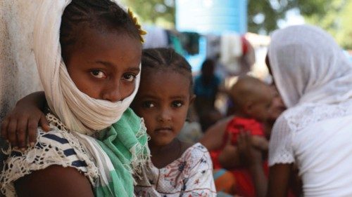 Refugees from the Tigray region of Ethiopia region wait to register at the UNCHR center at Hamdayet, ... Refugees from the Tigray region of Ethiopia region wait to register at the UNCHR center at Hamdayet, ...