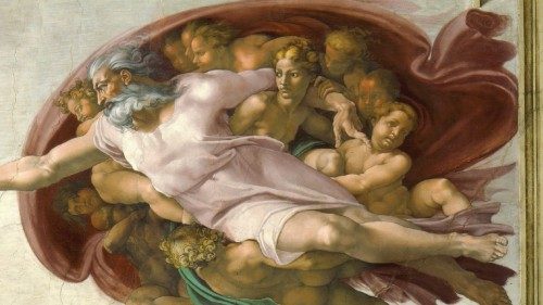 Michelangelo, Creazione di Adamo, (c. 1511), particolare. Volta della Cappella Sistina, Musei Vaticani (Wikimedia Commons)