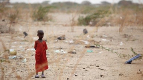 DADAAB, KENYA - JULY 20:  A refugee child stands on the outskirts of the Dagahaley refugee camp ...