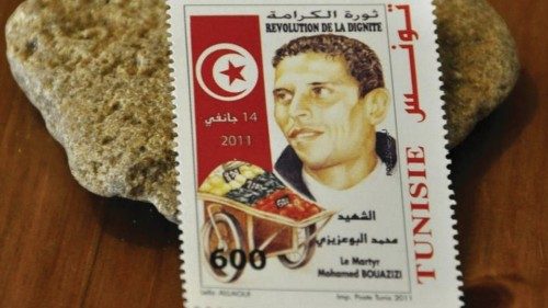 Un francobollo ricorda le proteste in Tunisia Un francobollo ricorda le proteste in Tunisia