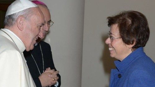 Francesca Di Giovanni con Papa Francesco (Foto gentilmente concessa da Alessia Giuliani/Cpp)