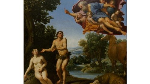Domenichino «Rimprovero di Adamo ed Eva», 1633 Museo di Grenoble (Wikimedia Commons)