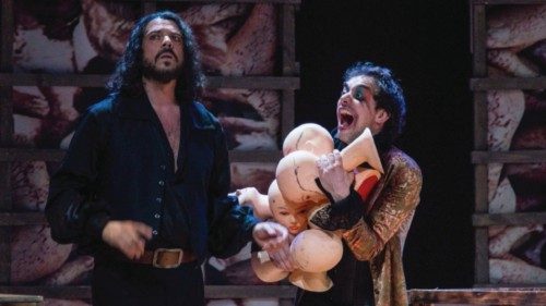 Una scena dello spettacolo teatrale «Don Giovanni. Festino ai tempi della peste» diretto da Alberto Oliva Una scena dello spettacolo teatrale «Don Giovanni. Festino ai tempi della peste» diretto da Alberto Oliva