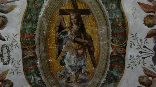 Una delle decorazioni pittoriche presenti nelle sale del Palazzo Silvestri Rivali