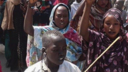 Sudanese civilians protest against United Nations Hybrid Operation in Darfur (UNAMID) exit in ...
