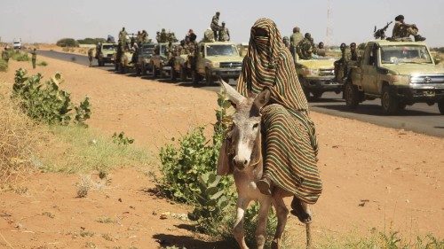 Gruppo di rifugiati nella regione del Darfur