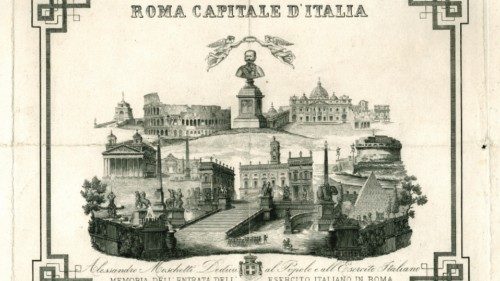 Incisione commemorativa del 20 settembre 1870 e di Roma Capitale