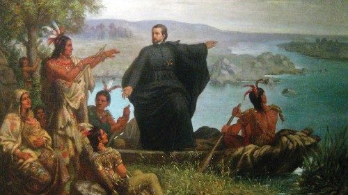 Wilhelm Lamprecht «Père Marquette e gli indiani» (1869)