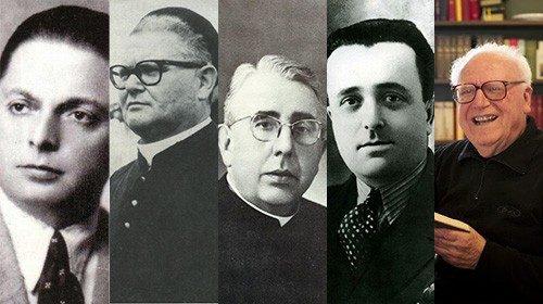 Nella foto alcuni dei “giusti” italiani nello Yad Vashem; da sinistra: Giovanni Palatucci; don Enzo Baldoni; don Dante Sala; Odoardo Focherini; don Aldo Brunacci