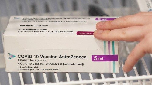 epa08968294 (FILE) - The Covid-19 AstraZeneca Covid-19 vaccine in a refrigerator at Robertson House ...