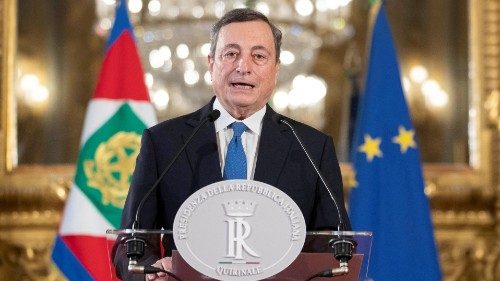 Former European Central Bank President Mario Draghi speaks after his meeting with Italian President ...