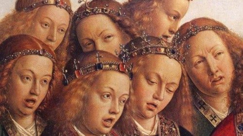 Jan e Hubert van Eyck, «Angeli cantori» (dal Polittico dell'Agnello Mistico Cattedrale di San Bavone, Gand, 1426-1432)