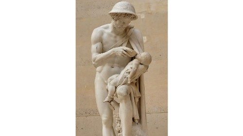 Antoine-Denis Chaudet «Edipo bambino viene nutrito da un pastore» (1810)