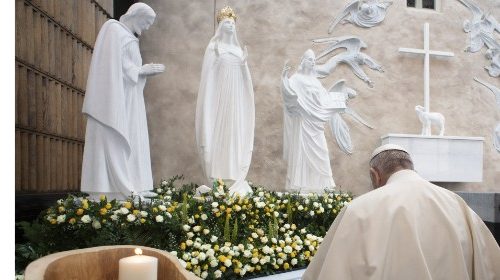 Papa Francesco durante la visita compiuta al santuario irlandese il 26 agosto 2018 in occasione dell’Incontro mondiale delle famiglie