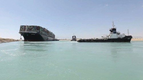 La Ever Given torna a galleggiare (Suez Canal Authority /Afp) La Ever Given torna a galleggiare (Suez Canal Authority /Afp)