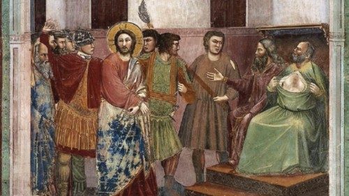 Giotto, «Cristo davanti a Caifa» (1303-1305)