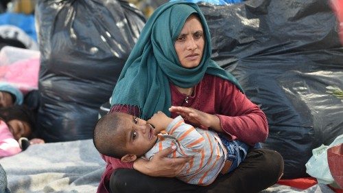 September 13, 2020 - Lesbos island, Greece: Children of asylum seekers live on the streets along a ...