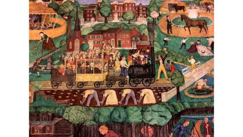 Un dettaglio del murale dell’ateneo del Kentucky che Wendell Berry ha contribuito a salvare Un dettaglio del murale dell’ateneo del Kentucky che Wendell Berry ha contribuito a salvare