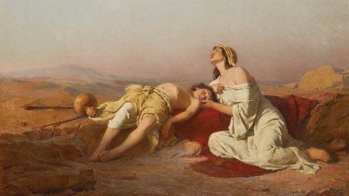 Josef Straka, «Agar e Ismaele nel deserto», 1888  Belvedere, Vienna