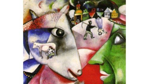 Marc Chagall «Io e il villaggio» (1911, particolare)