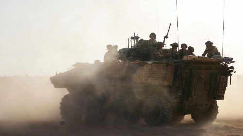 (FILES) In this file photograph taken on November 11, 2019, an Armoured Personnel Carrier (APC) of ... (FILES) In this file photograph taken on November 11, 2019, an Armoured Personnel Carrier (APC) of ...