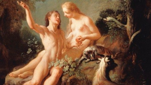 Jean-Joseph Dumons, "Adamo ed Eva in Paradiso" (1734)