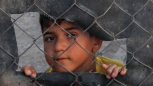An Iranian Kurd refugee child is pictured at the Bahrka refugee camp some ten kilometres west of ...
