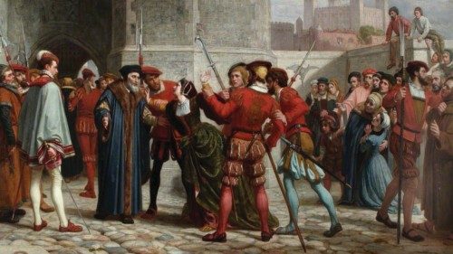 Yeames, William Frederick; The Meeting of Thomas Moore with His Daughter after His Sentence of ... Yeames, William Frederick; The Meeting of Thomas Moore with His Daughter after His Sentence of ...
