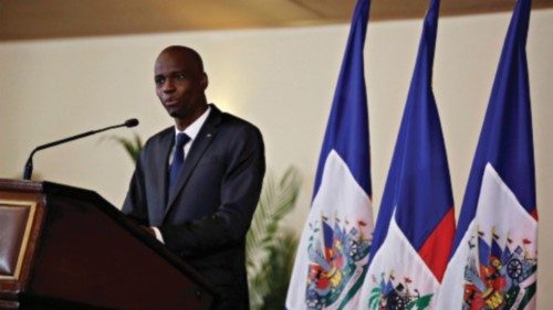 FILE PHOTO: Haiti's President Jovenel Moise speaks during the investiture ceremony of the ...