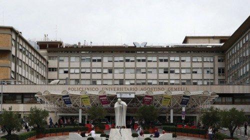 This view shows the Policlinico A Gemelli Hospital on July 8, 2021 in Rome where Pope Francis ... This view shows the Policlinico A Gemelli Hospital on July 8, 2021 in Rome where Pope Francis ...