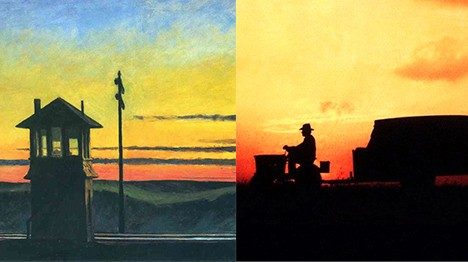 Da sinistra: «Railroad Sunset» (1929) e «The Straight Story» (1999)