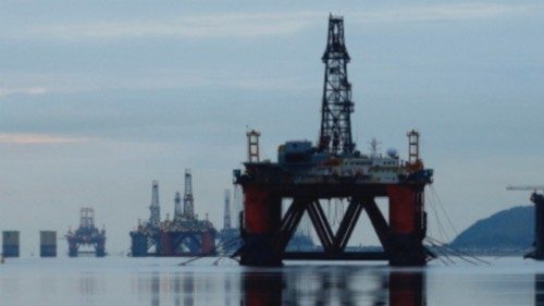 FILE PHOTO: Drilling rigs are parked up in the Cromarty Firth near Invergordon, Scotland, Britain ...