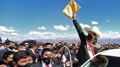 This handout picture released by the Peruvian presidency shows Peruvian President Pedro Castillo ... This handout picture released by the Peruvian presidency shows Peruvian President Pedro Castillo ...