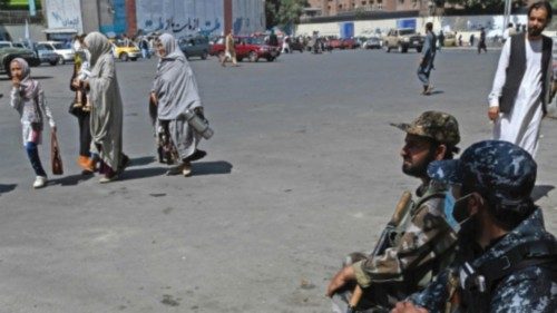 Taliban fighters stand guard along a street in Kabul on September 9, 2021. (Photo by Aamir QURESHI / ... Taliban fighters stand guard along a street in Kabul on September 9, 2021. (Photo by Aamir QURESHI / ...