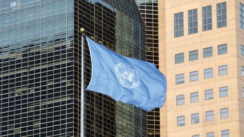 (FILES) In this file photo the United Nations flag is seen is seen during the Climate Action Summit ...