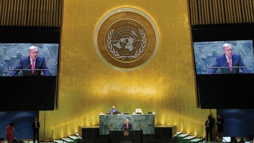 United Nations Secretary-General Antonio Guterres addresses the 76th Session of the U.N. General ...