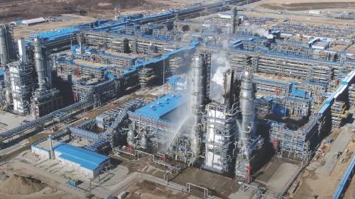 A view shows the aftermath of a fire at Amur gas processing plant outside the far eastern town of ... A view shows the aftermath of a fire at Amur gas processing plant outside the far eastern town of ...