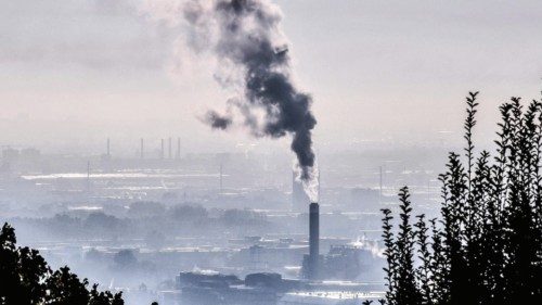 (FILES) This file photo taken on October 15, 2021 shows a haze of pollution over Lyon, south-eastern ... (FILES) This file photo taken on October 15, 2021 shows a haze of pollution over Lyon, south-eastern ...