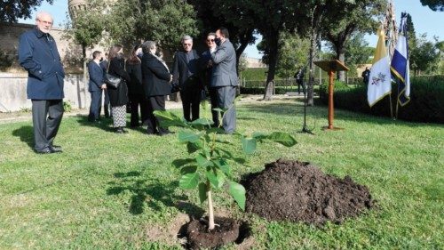 Giardini Vaticani :Piantumazione albero di El Salvador 28-10-2021