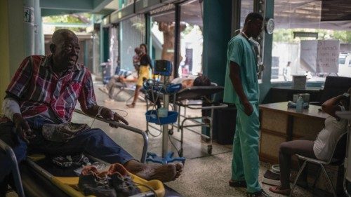 Maurice Jean, 77, waits to be helped at the Centre Hospitalier du Sacre-Coeur hospital after being ... Maurice Jean, 77, waits to be helped at the Centre Hospitalier du Sacre-Coeur hospital after being ...