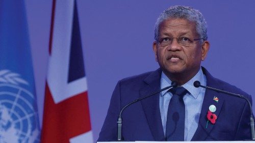 Seychelles' President Wavel Ramkalawan presents his national statement as part of the World Leaders' ...